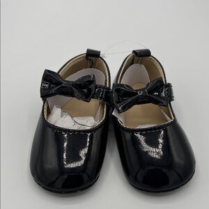 Baby Girl Size 3 Black Bow Shoes